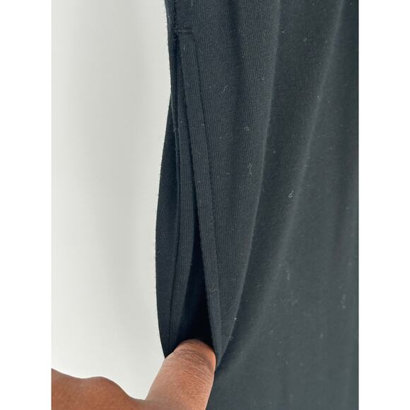 Banana Republic Black Shirt Dress Midi Crew Neck Sleeveless Elastic Waist M - Picture 6 of 8